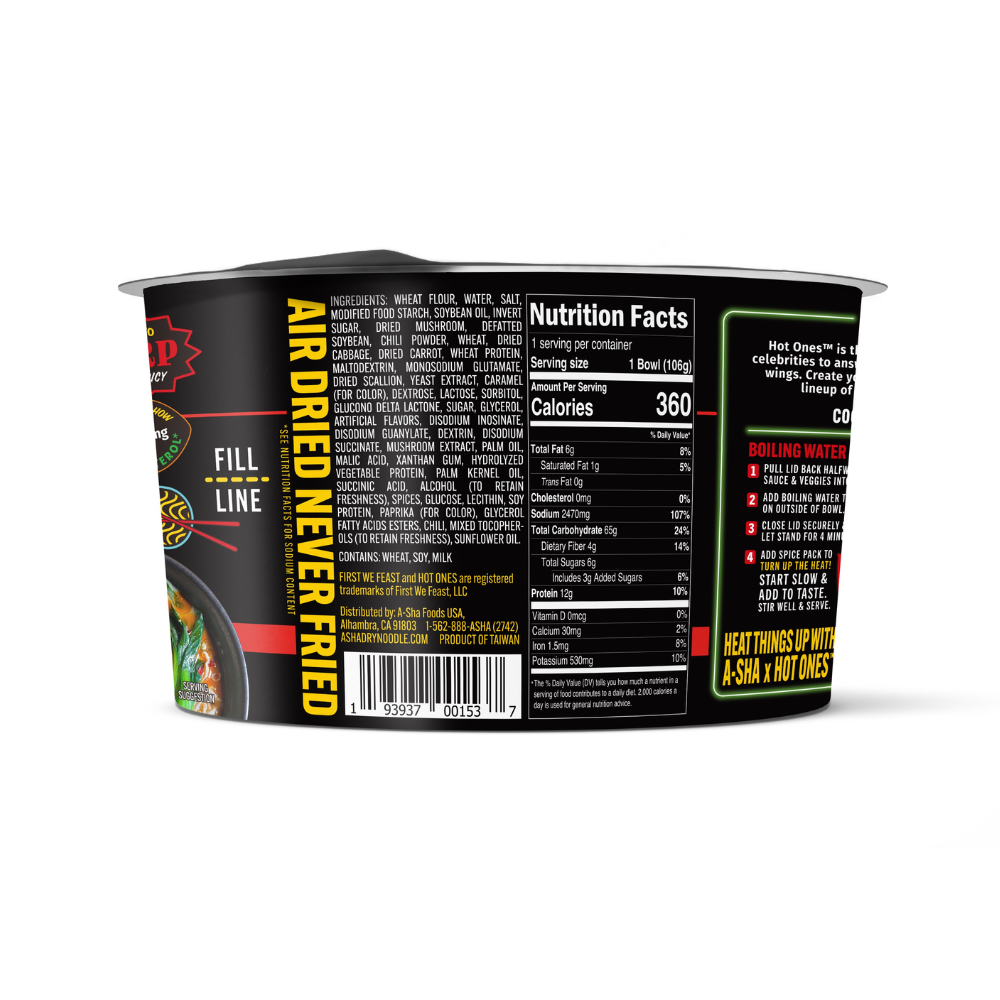 A-Sha x Hot Ones Taiwanese Tingly Pepper Noodles - Bold Taste for Busy Days