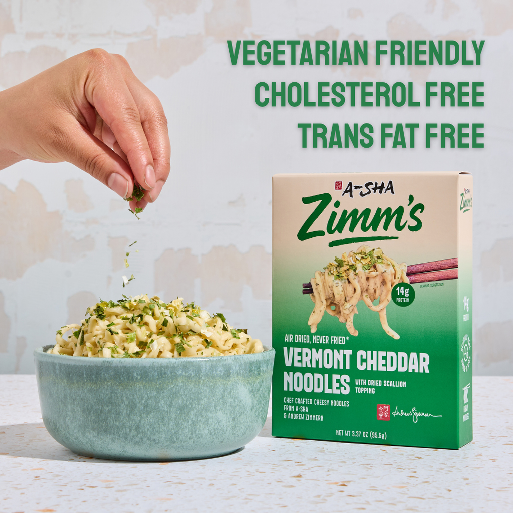 A-Sha Zimm’s Vermont Cheddar Noodles - Pantry-Ready Noodles to Crave