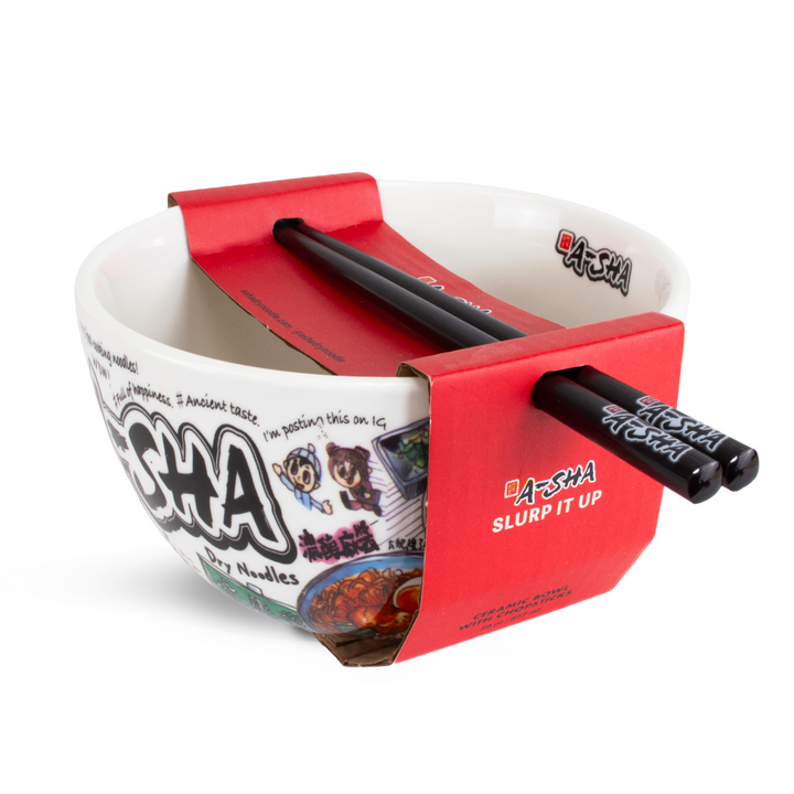 Ceramic Ramen Bowl with Chopsticks - Easy Noodle Night Favorite X0