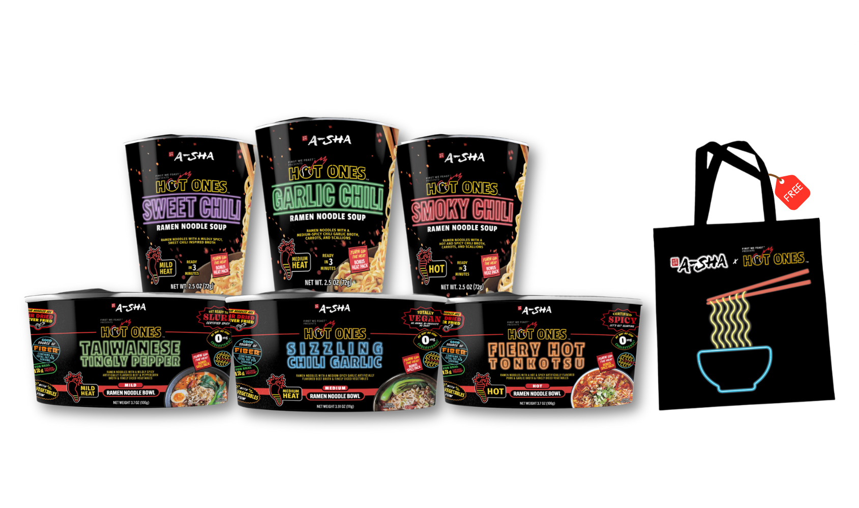 A-Sha x Hot Ones Ultimate Variety Pack - Simple Prep, Satisfying Bite