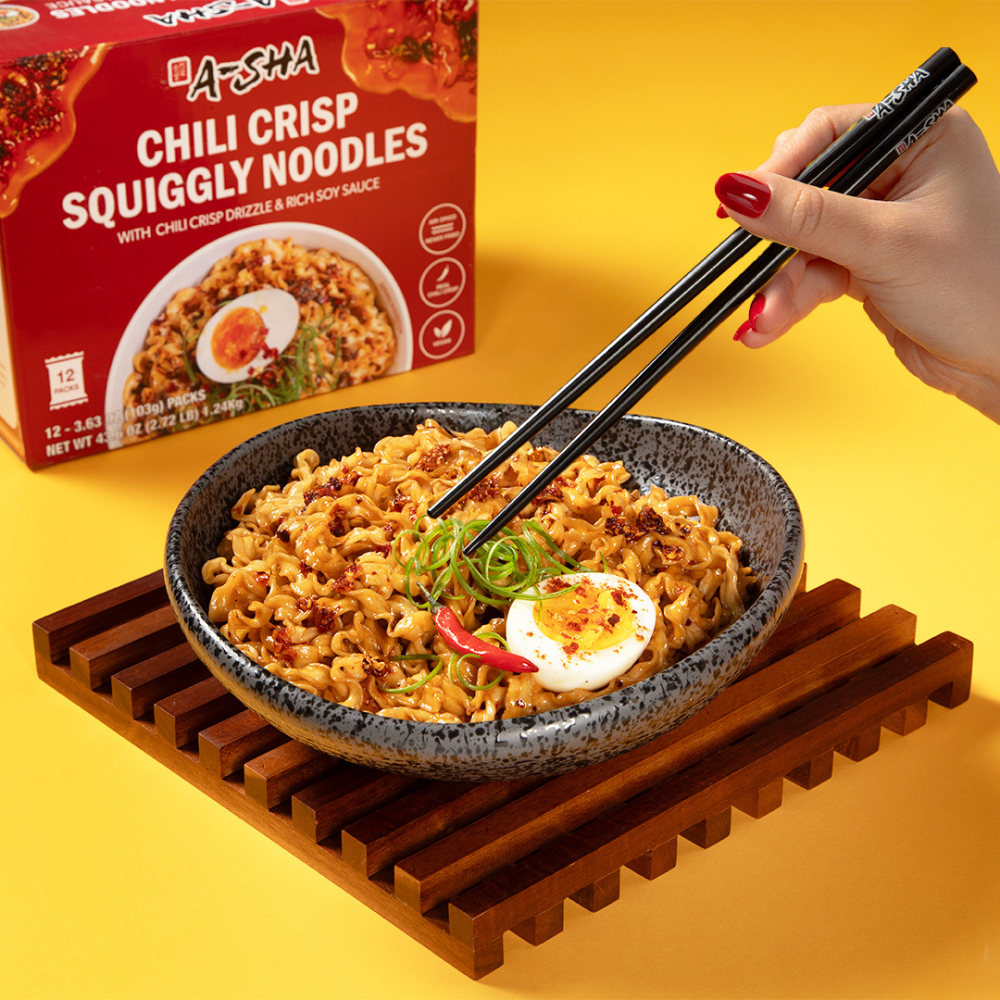 A-Sha Chili Crisp Squiggly Noodle - A Flavorful Meal in Minutes