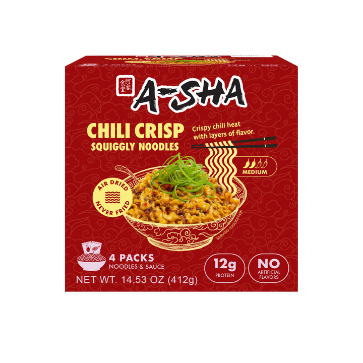 Chili Crisp Squiggly Noodle (4-Pack) - Quick Comfort with Big Flavor P1