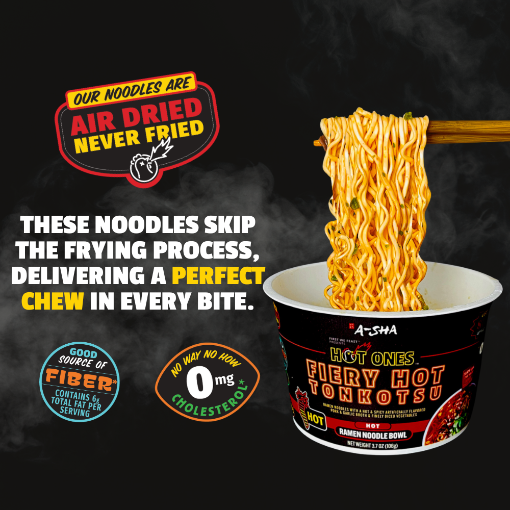 A-Sha x Hot Ones Fiery Hot Tonkotsu Noodles - Easy Noodle Night Favorite