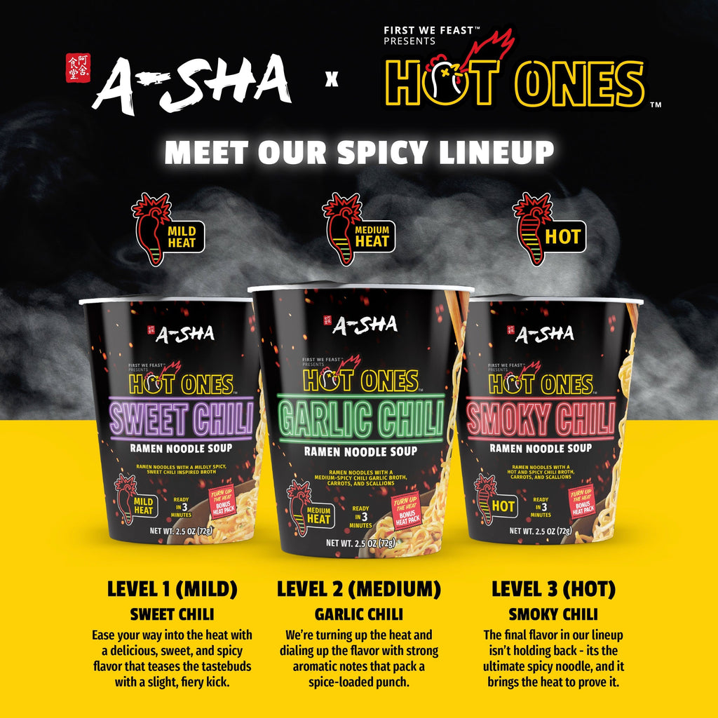 A-Sha x Hot Ones Smoky Chili Noodles - Quick Comfort with Big Flavor